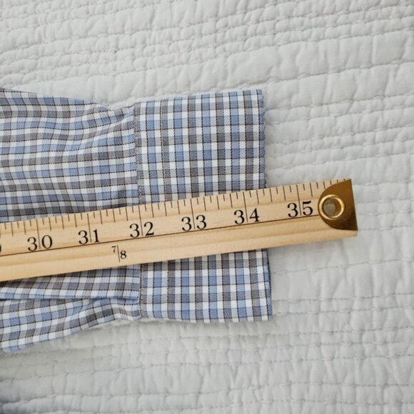 Jos A Bank Reserve Shirt Men's L Grey Blue Check EUC Egyptian Cotton Traditional - Picture 11 of 15